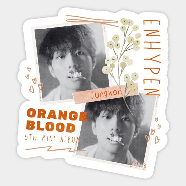 Jungwon ENHYPEN Orange Blood Sticker by wennstore